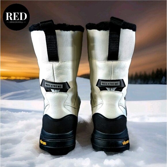 UGG Adirondack Meridian Waterproof White Leather Boots - Women's Size 11 - Picture 5 of 14